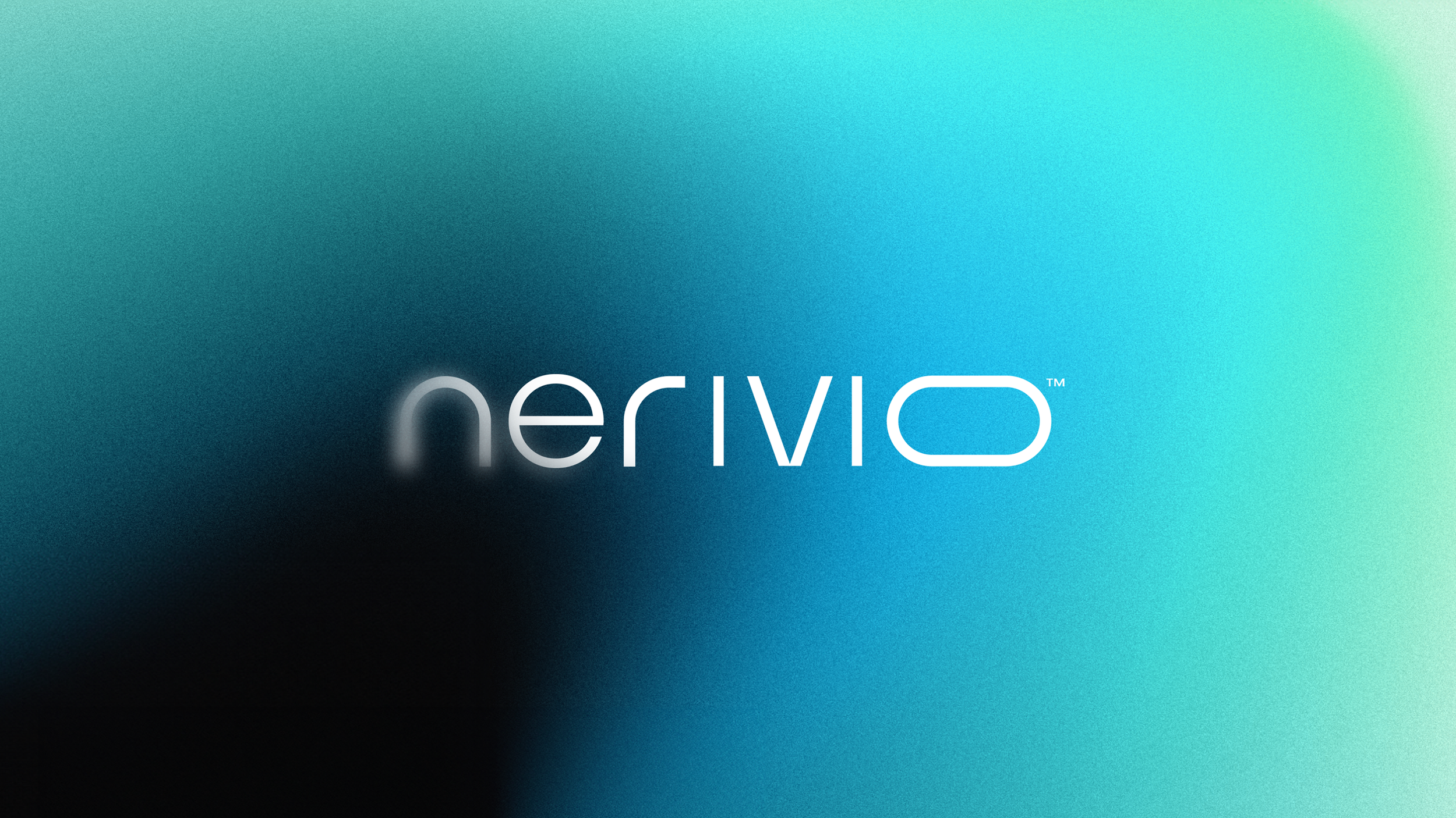 Nervio logo on a gradient background that transitions from green to blue.