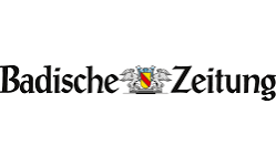 Logo der Badischen Zeitung mit Schriftzug und Zeitungssymbol.