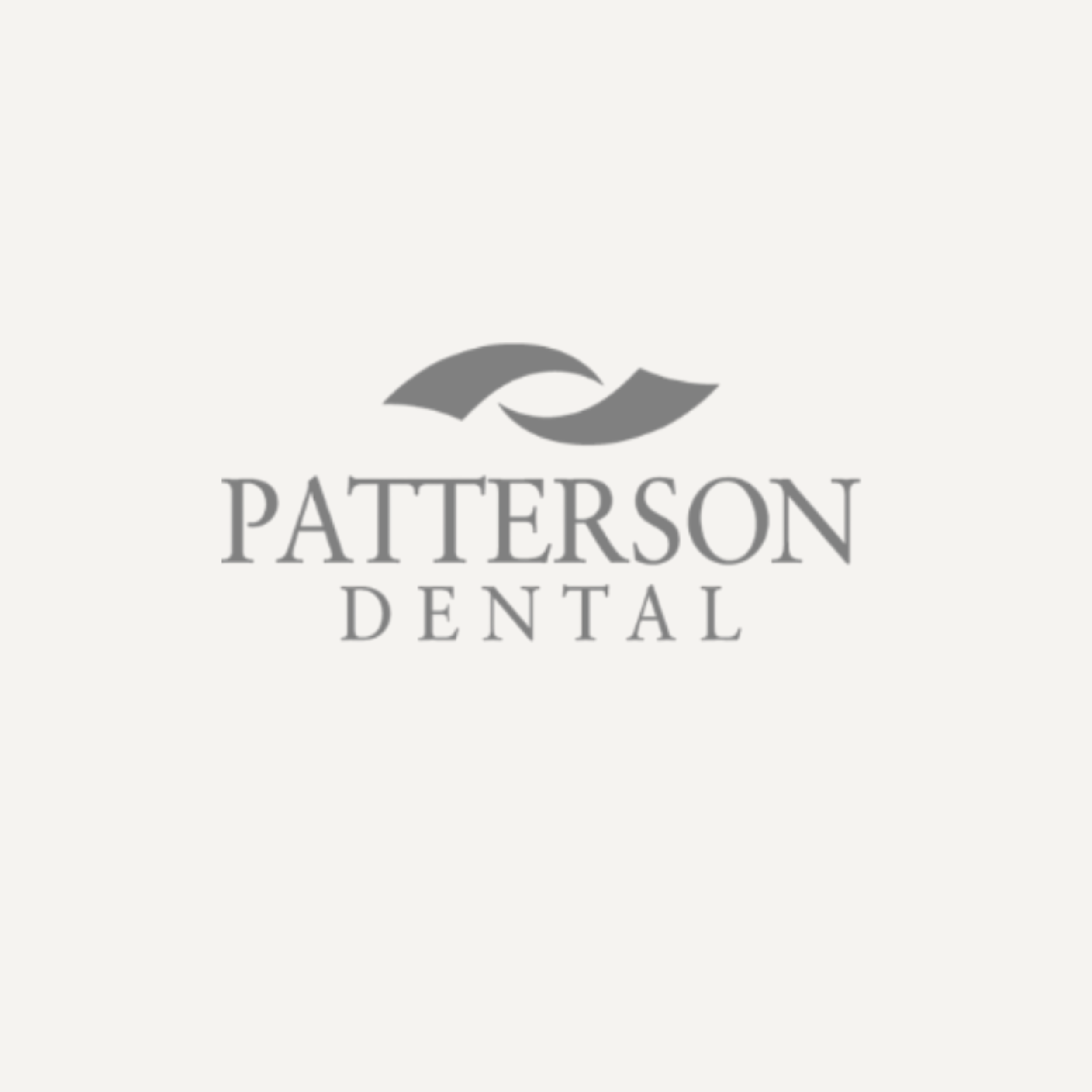 Logo of Patterson Dental featuring two stylized abstract shapes above the text 'PATTERSON DENTAL' in gray on a light background.