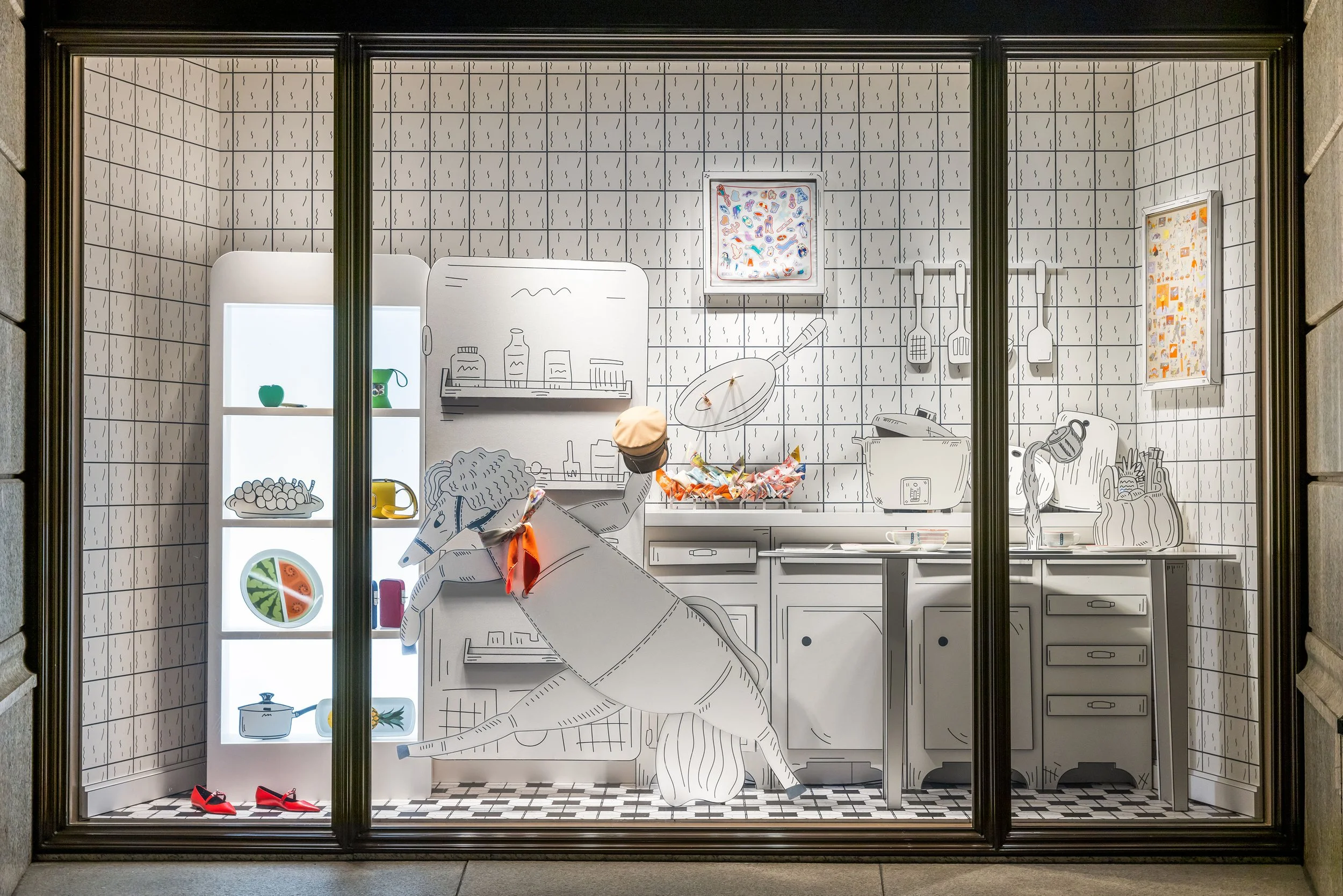 Hermès window display design by AMCP Studio