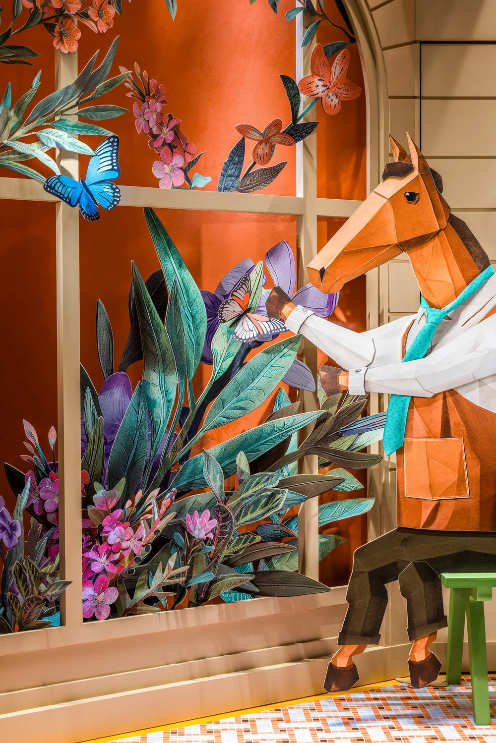 Hermès — Collage in Faubourg: A Day with Hermès' Horse