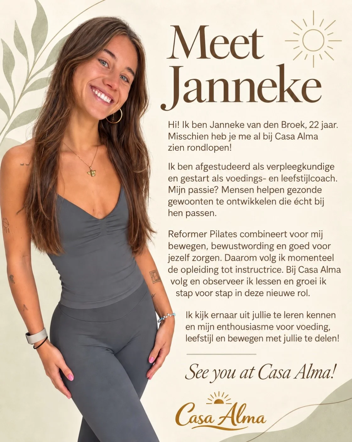 Meet Janneke 🤍

Een nieuw gezicht bij Casa Alma! We zijn blij Janneke aan jullie voor te stellen en heten haar van harte welkom in het Casa Alma team. ✨

Maak binnenkort kennis met haar in de studio. Welkom bij Casa Alma, Janneke! ☀️#reformerpilates