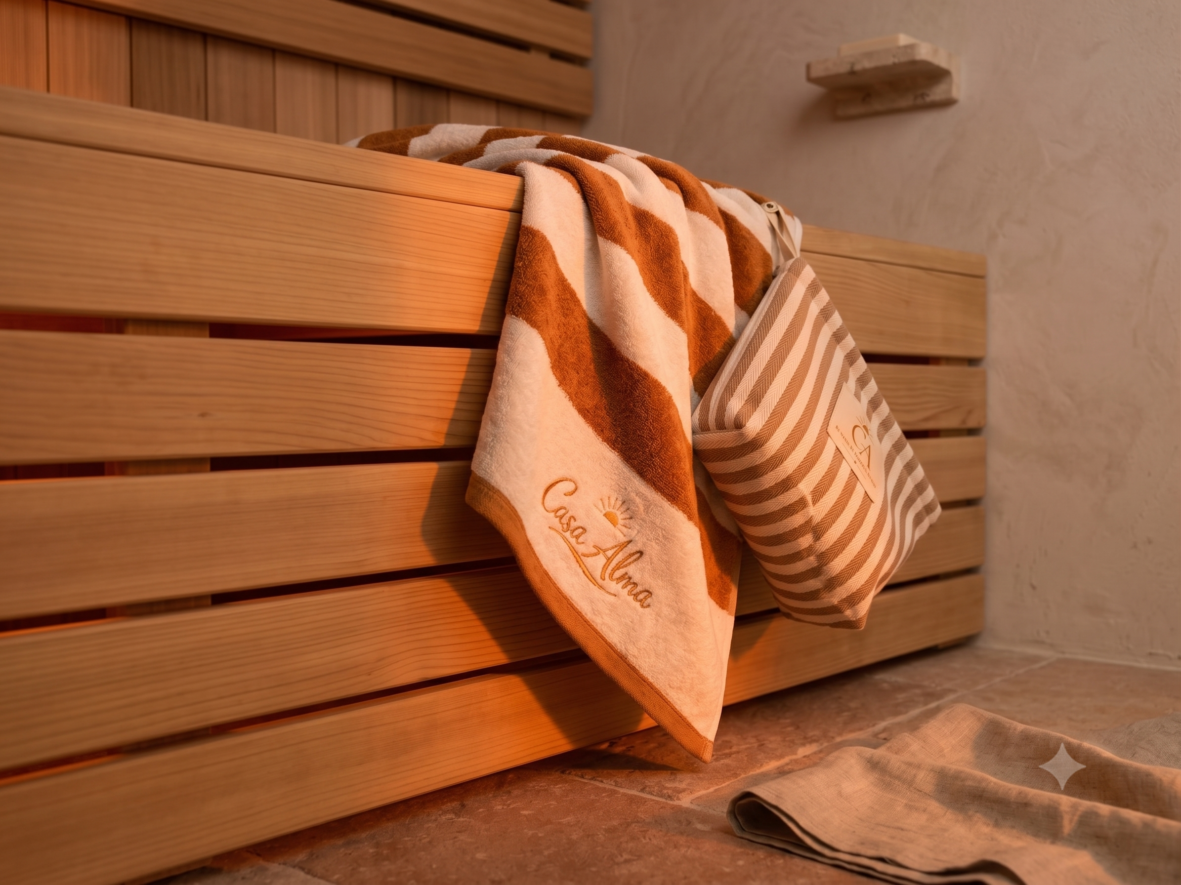 Handdoek en badtas Casa Alma Sauna
