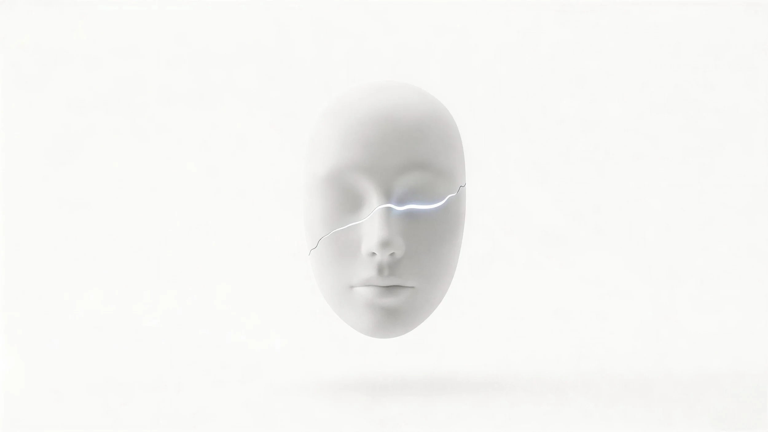 Futuristic human face representing signal, perception and identity, Anattaego