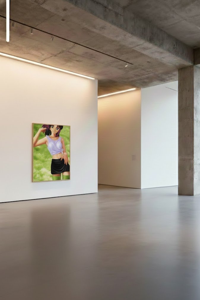 Asuka1 : Ethereal Allure on a Whispering Green Canvas