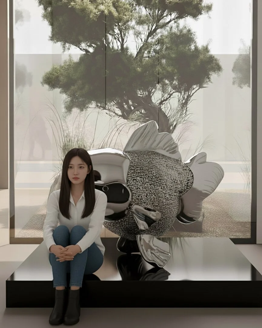 Majestic Nishikigoi in Metal Splendor : Aqueous Grandeur Silver 