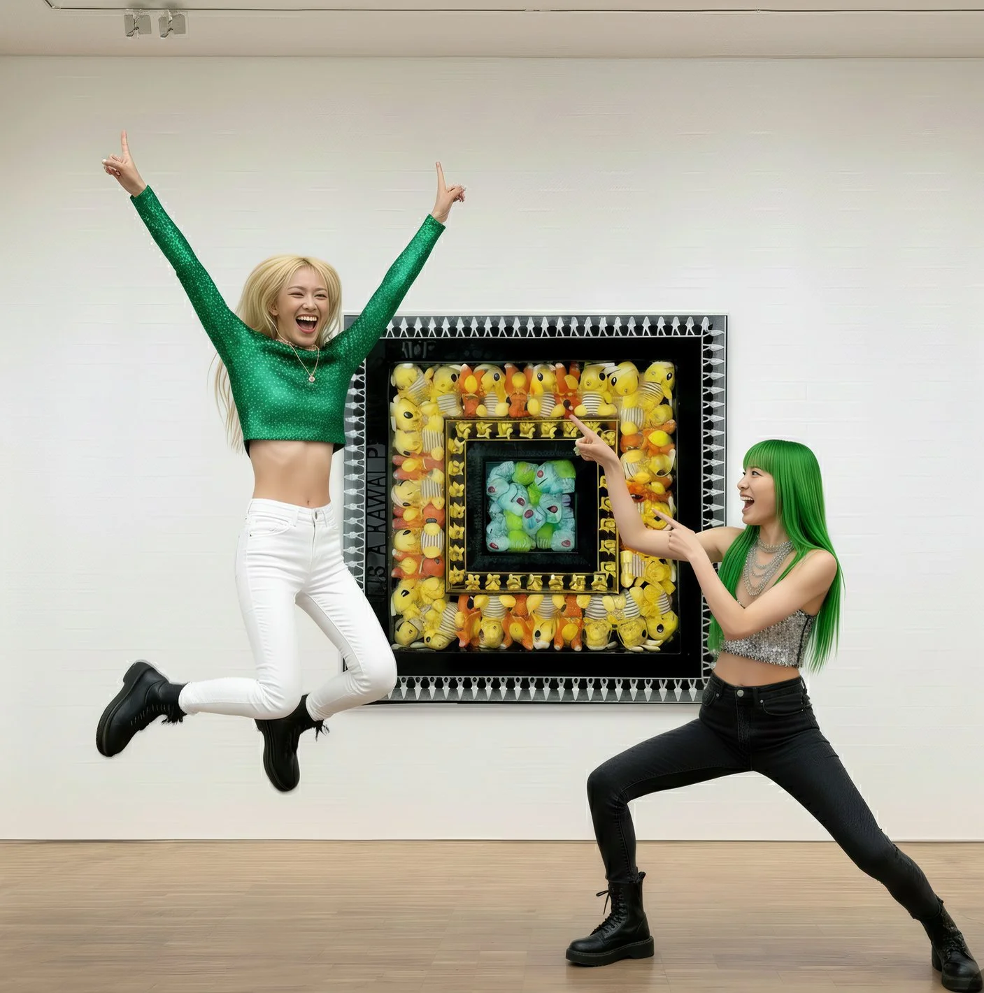 Fiery Orange, Mystic Gold, and Verdant Green : Kawaii spectrum in Plexi-Square, 2021