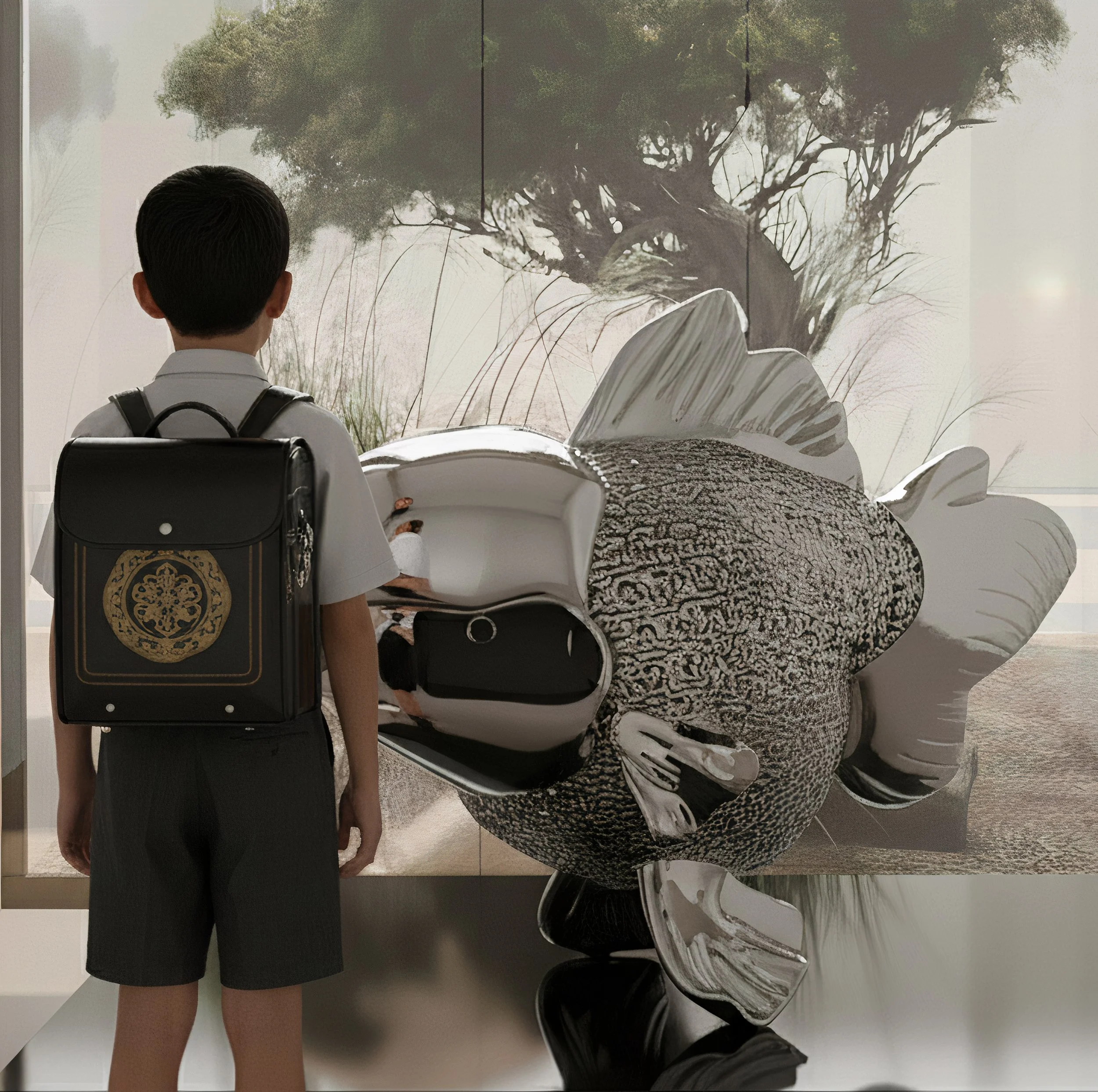 Majestic Nishikigoi in Metal Splendor : Aqueous Grandeur SIlver