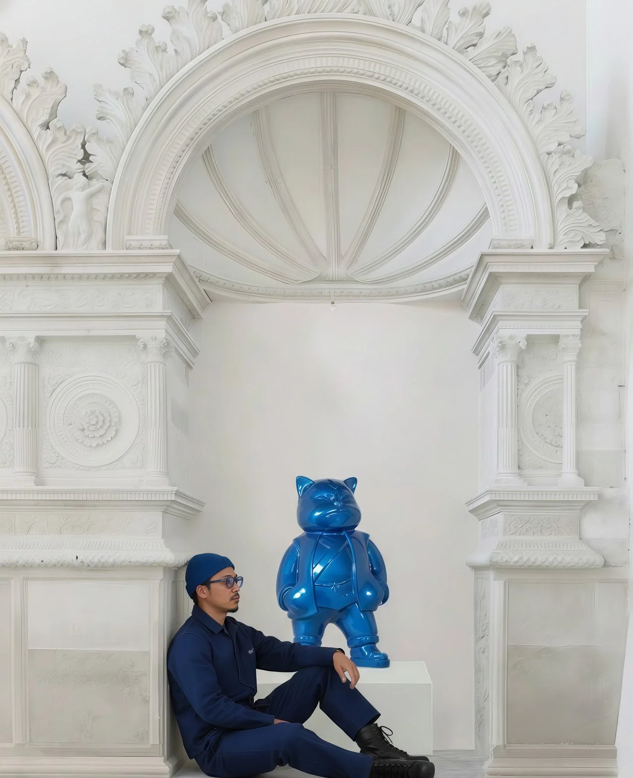 Urbancat Elegance: Blue Metropolis Muse