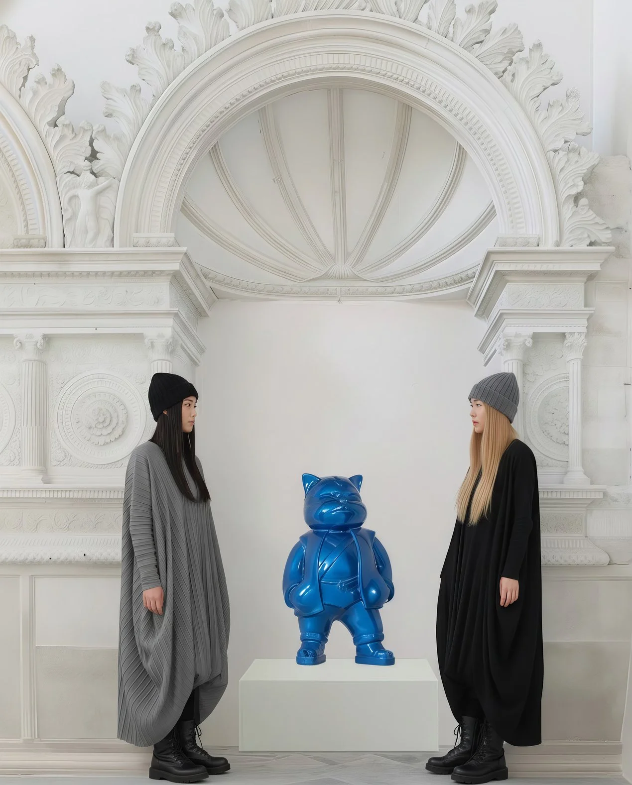 Urbancat Elegance: Blue Metropolis Muse