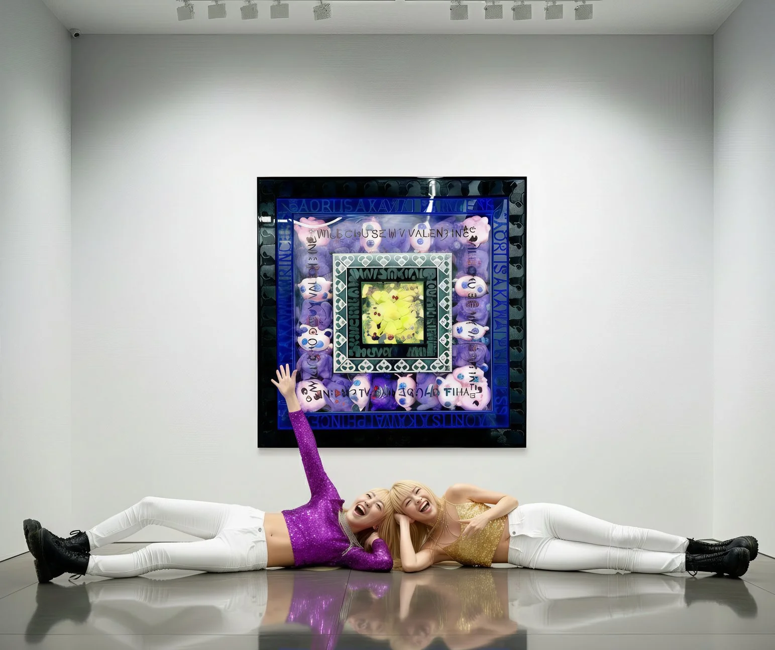 Mystic Purple, Soft Pink, Electric Yellow : Whimsical Palette in Plexi-Square, 2021