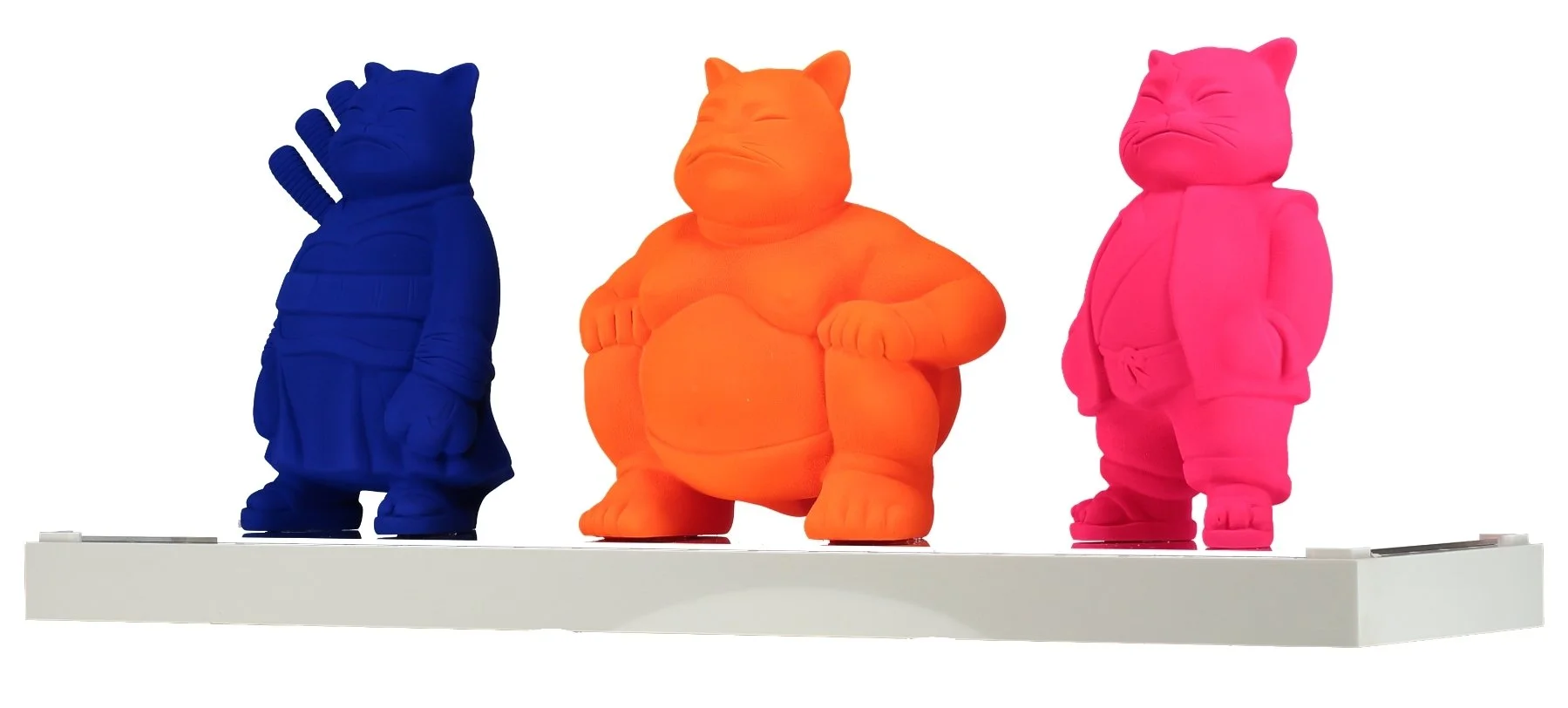 Trilogy Samuraicat Blu, Sumocat Orange, Urbancat Pink: Feline Odyssey