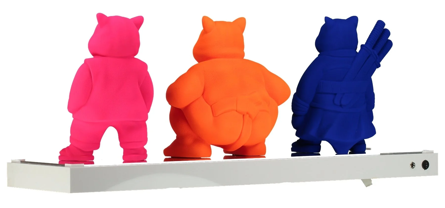 Trilogy Samuraicat Blu, Sumocat Orange, Urbancat Pink: Feline Odyssey