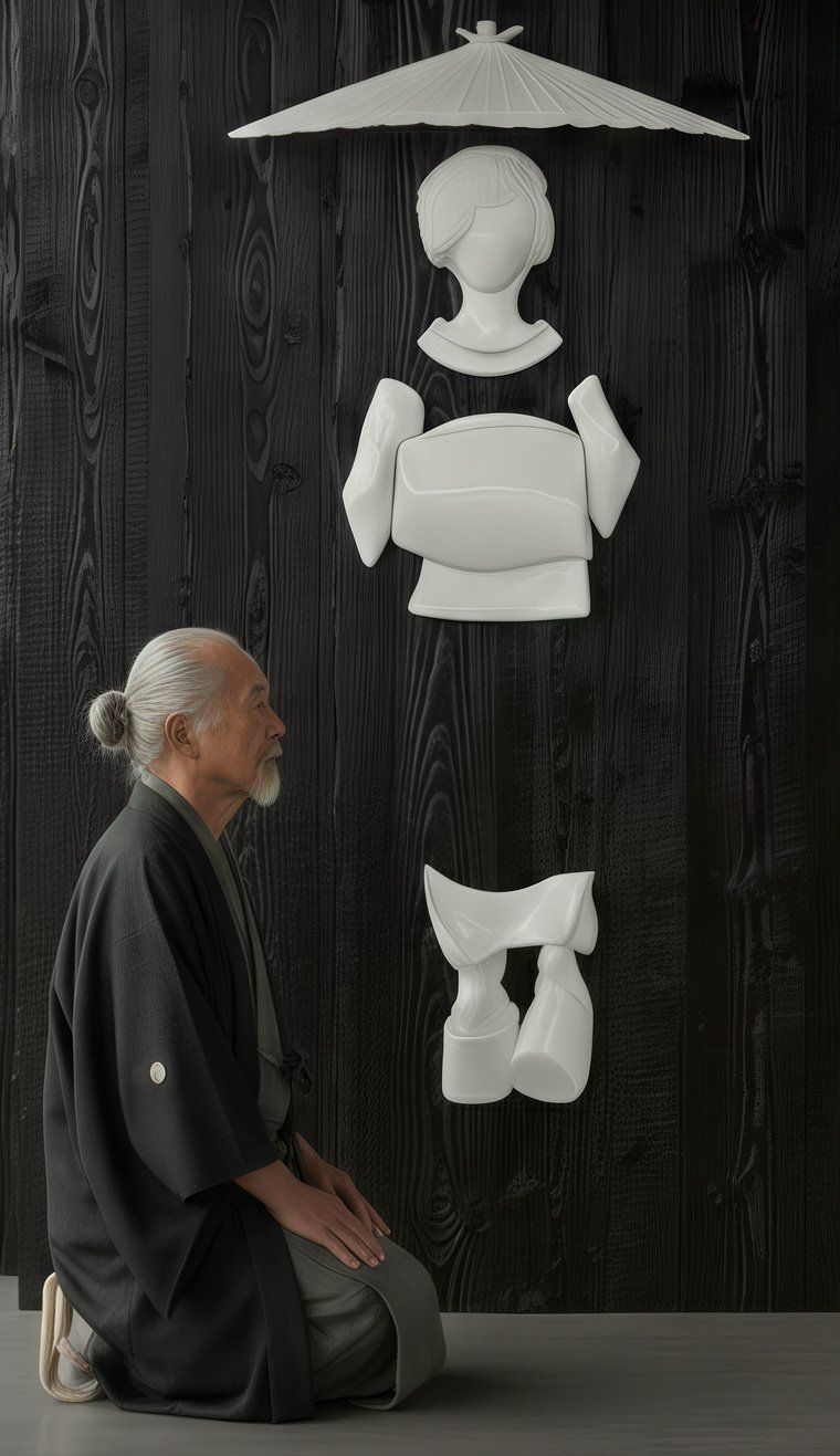 Studio CrazyNoodles Japanese Neo-Pop sculpture in Paris gallery setting