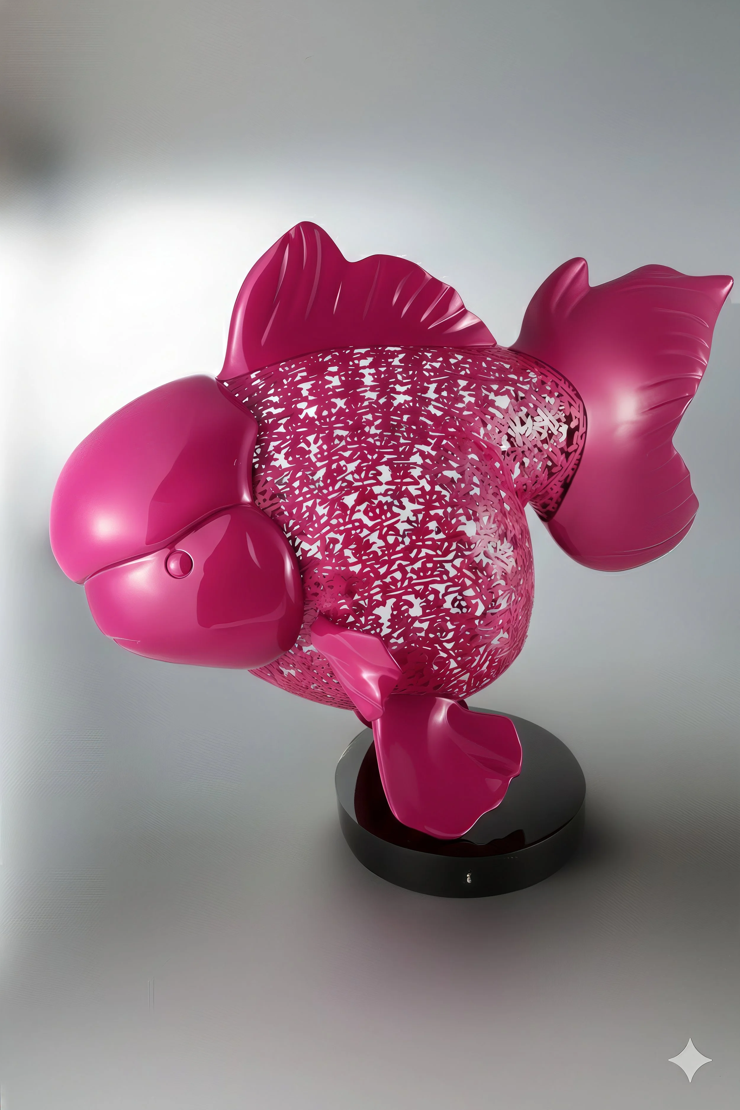 Majestic Nishikigoi in Metal Splendor: Aqueous Grandeur Pink
