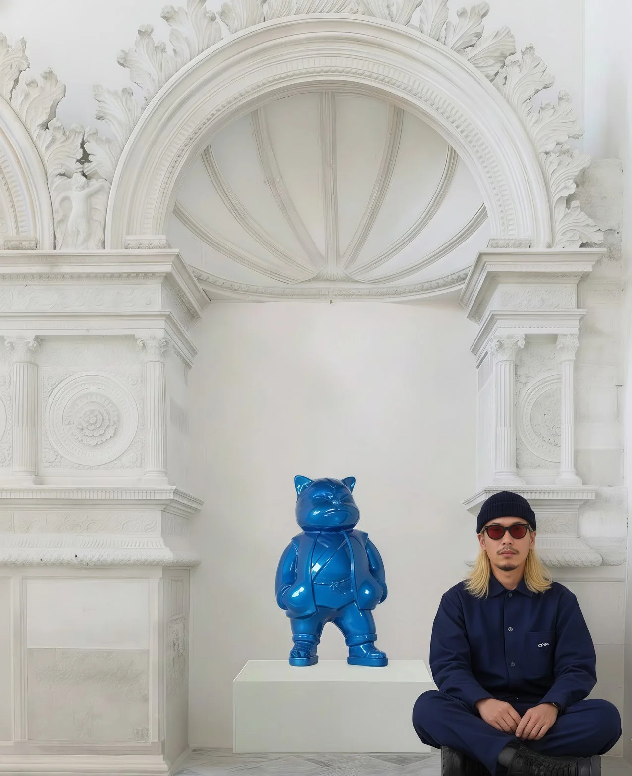 Urbancat Elegance: Blue Metropolis Muse