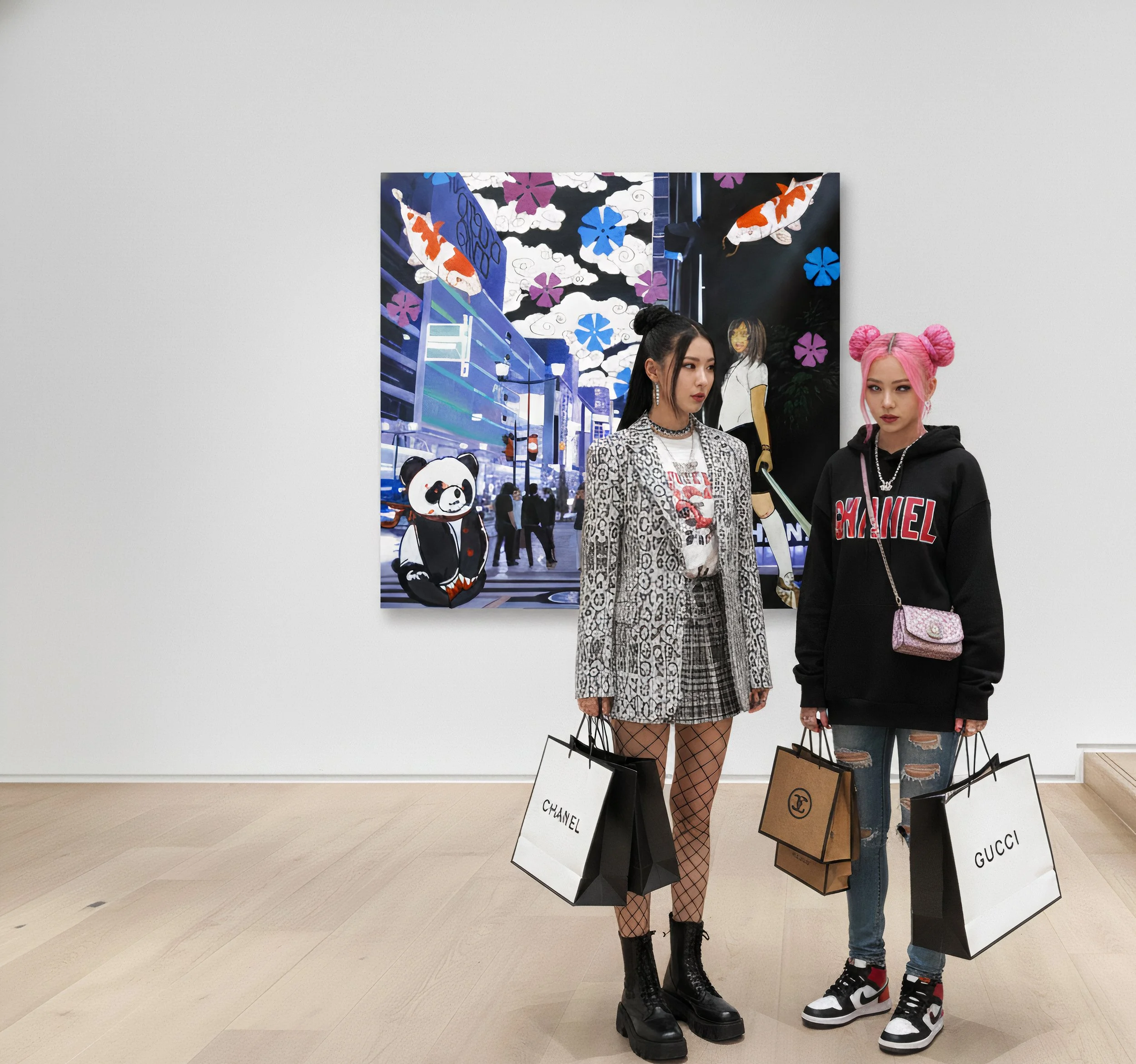 Chanel Elegance: Midnight Soirée in Tokyo's Blossoms and Shadows