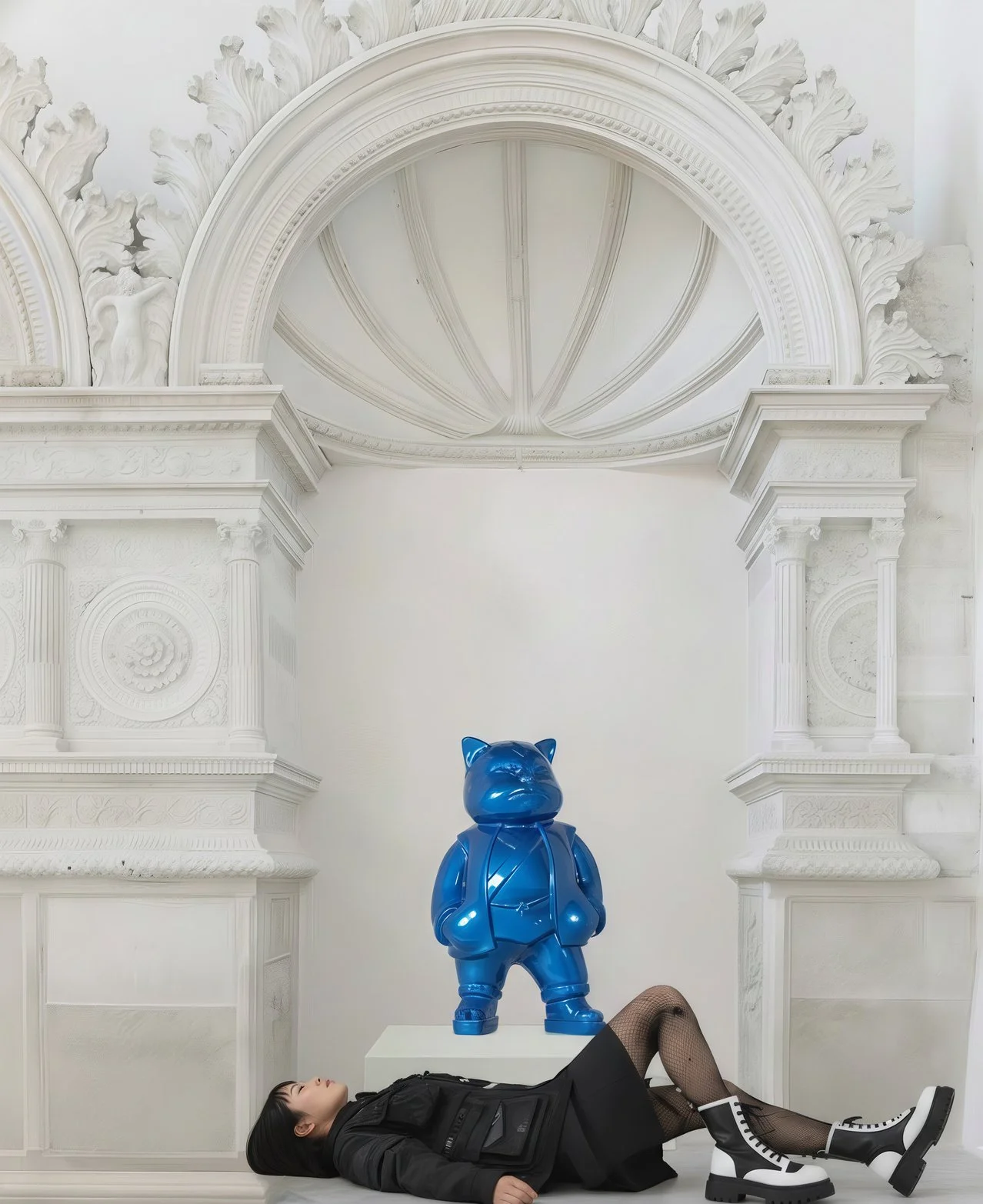 Urbancat Elegance: Blue Metropolis Muse