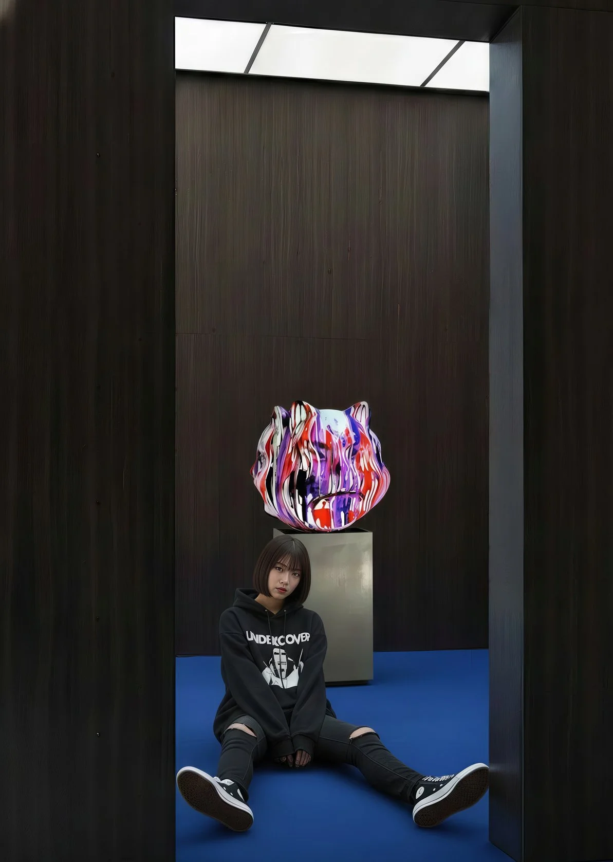 Onmyodo : Samuraicat Submerged in Veils of White, Crimson, Violet, Silver and Black within the Codex of Dualities