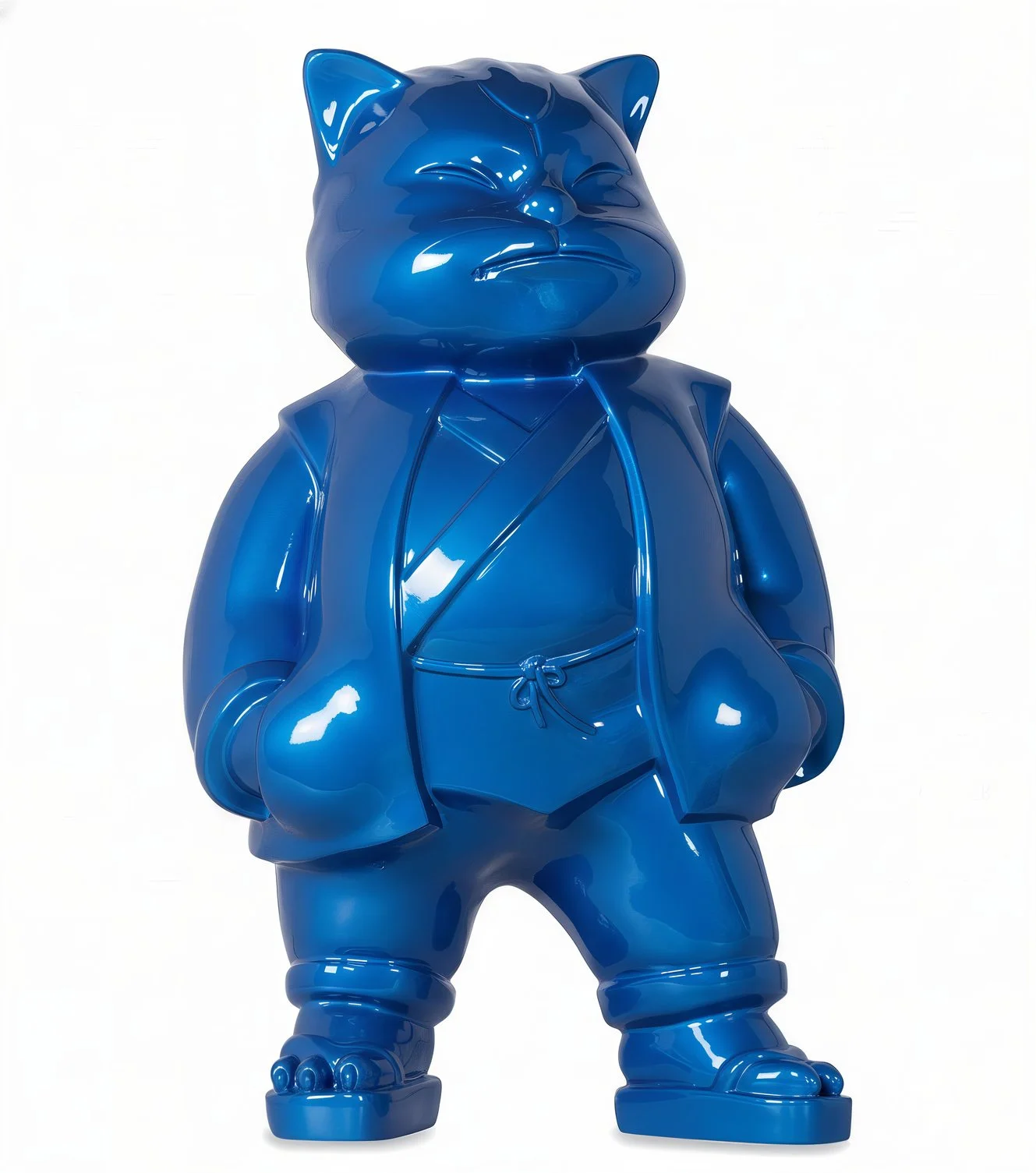 Urbancat Elegance: Blue Metropolis Muse