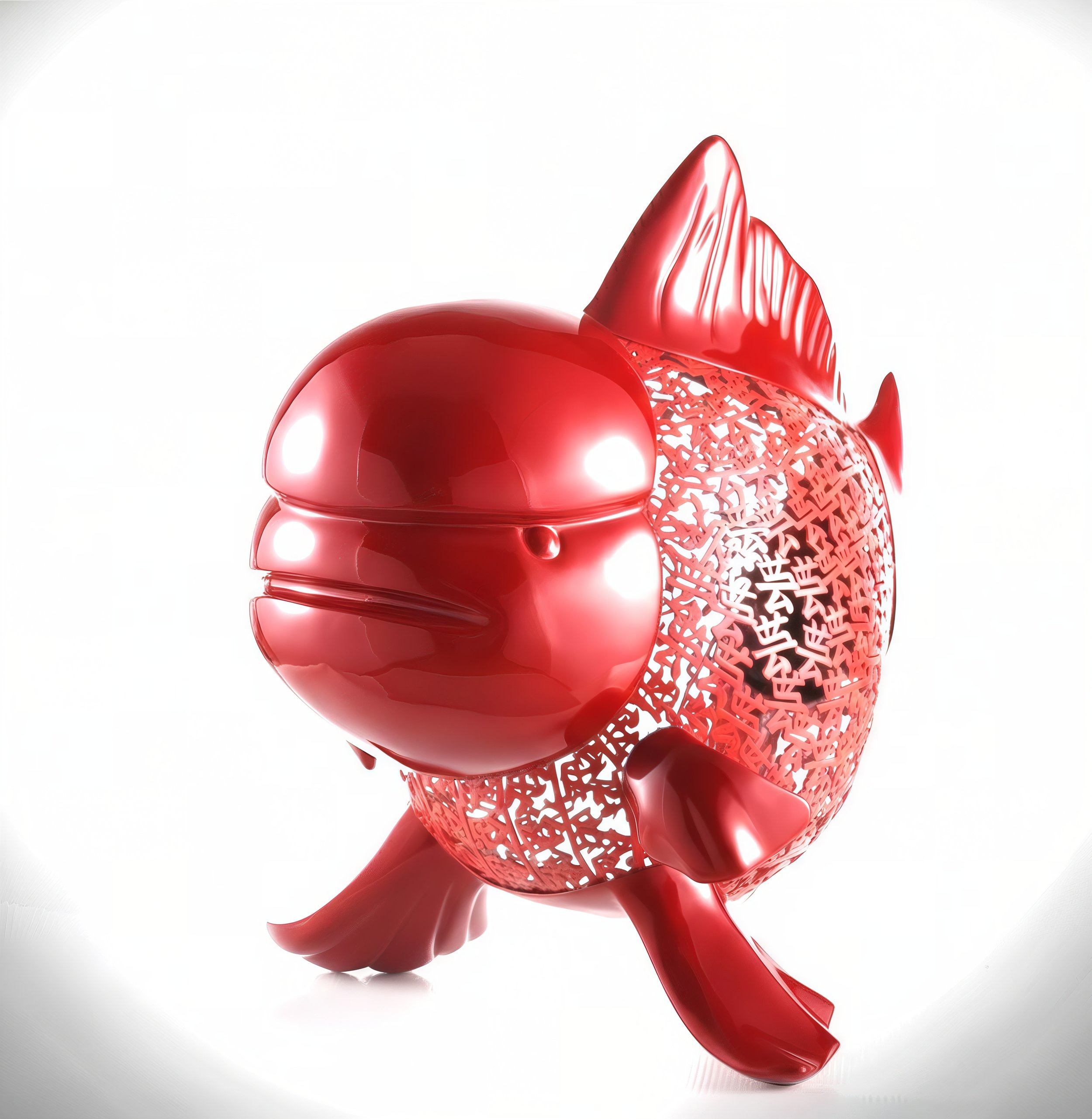 Petite Nishikigoi Elegance in Metal Red: Mizu no Kasai Whispers