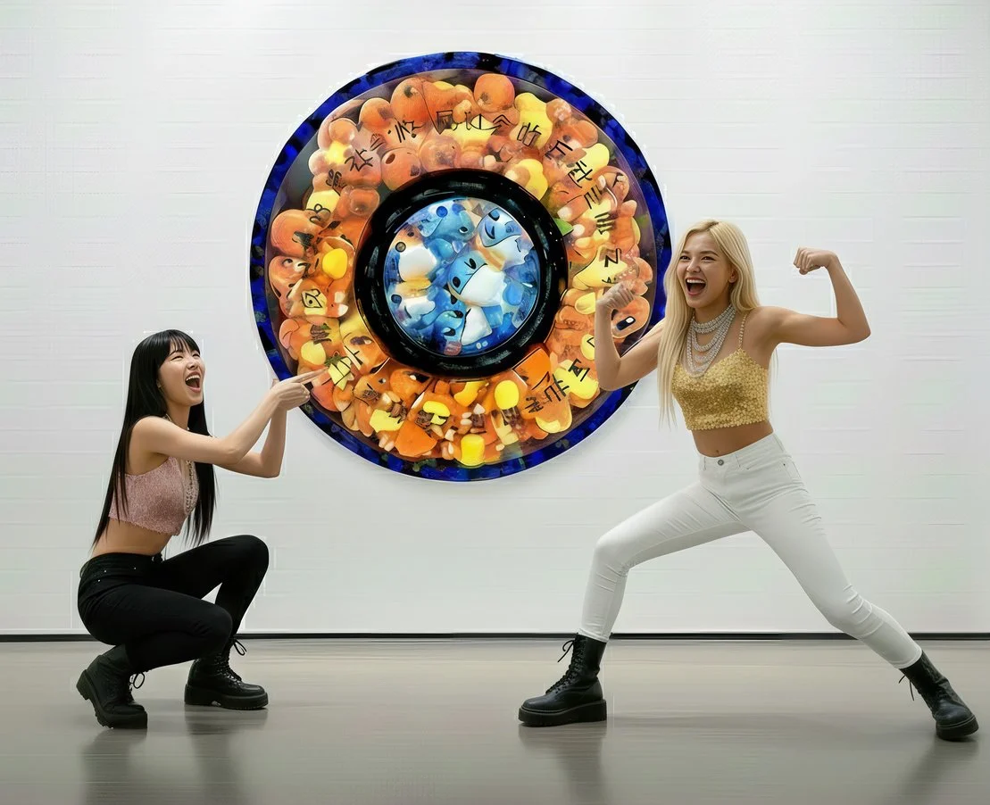 Azur Aqua and Orange Flame in Harmony : Valentine Whispers