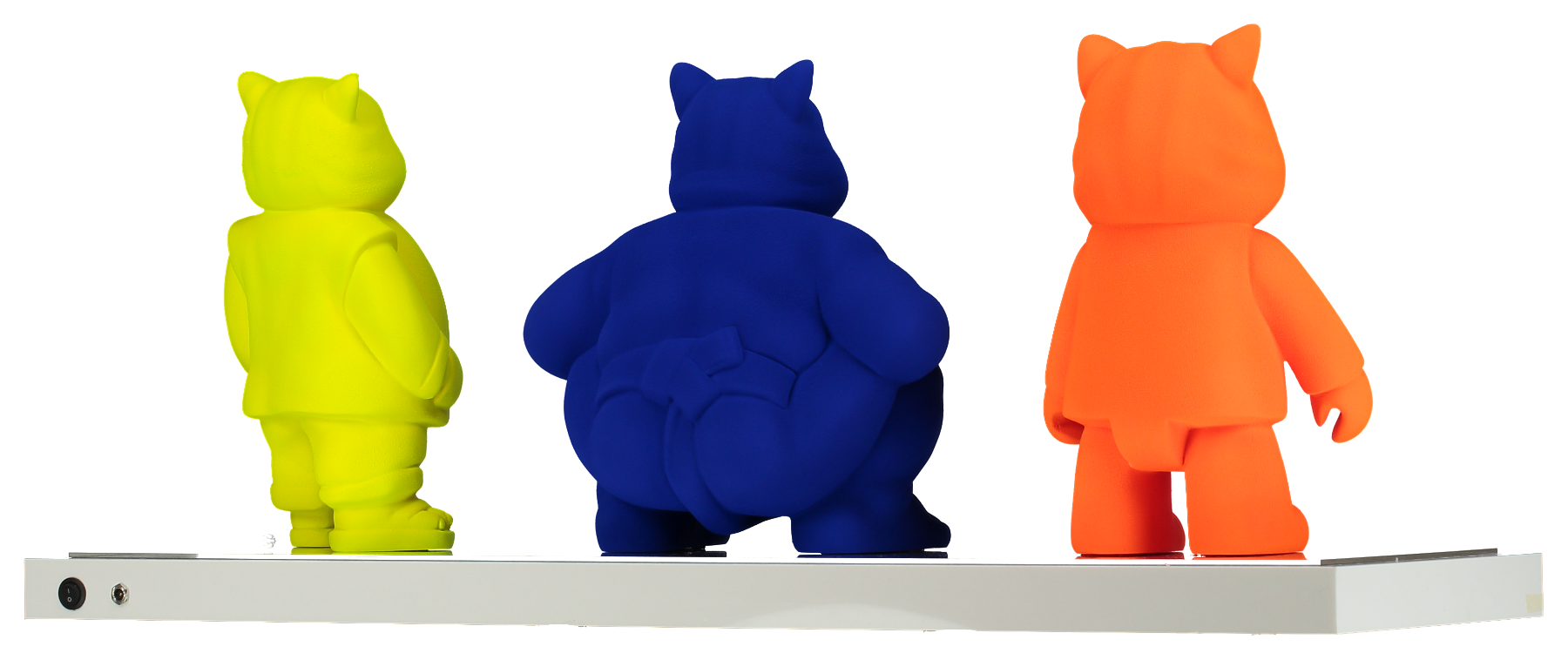 Trilogy Robotcat Orange, Sumocat Blue, Urbancat Yellow: Feline Metropolis