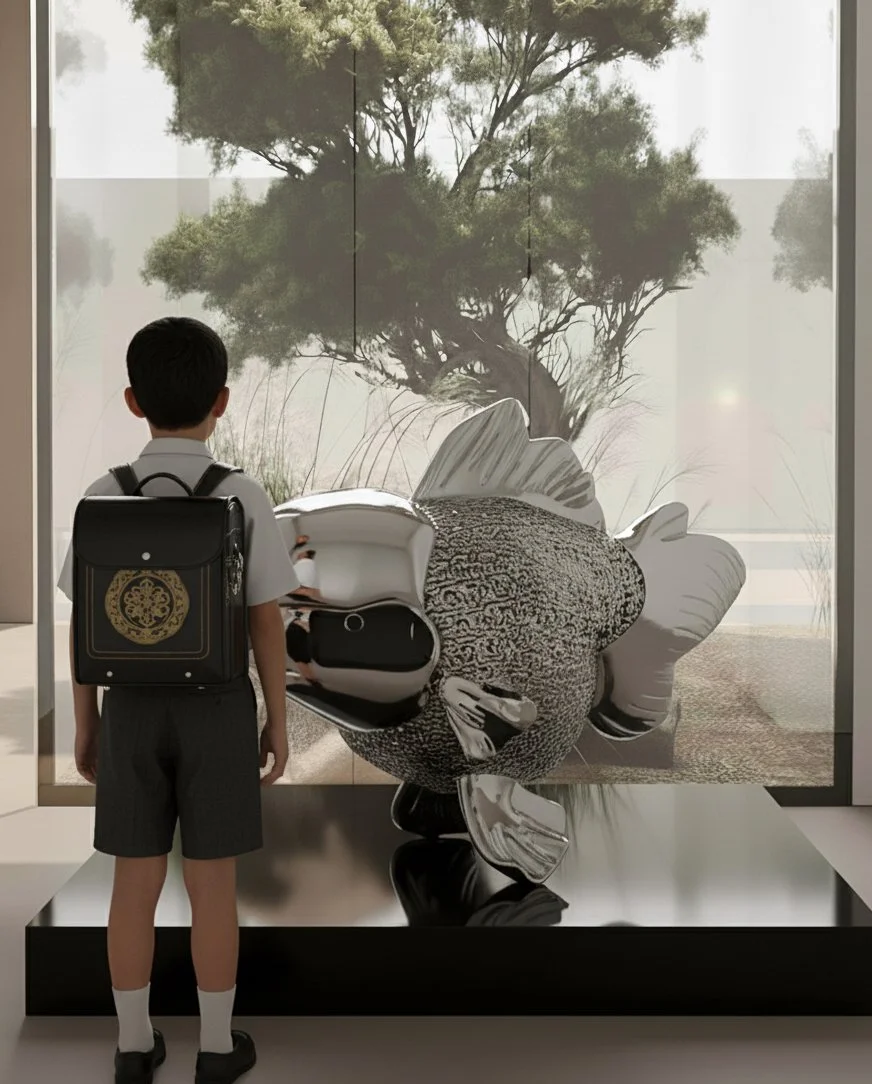 Majestic Nishikigoi in Metal Splendor : Aqueous Grandeur Silver 