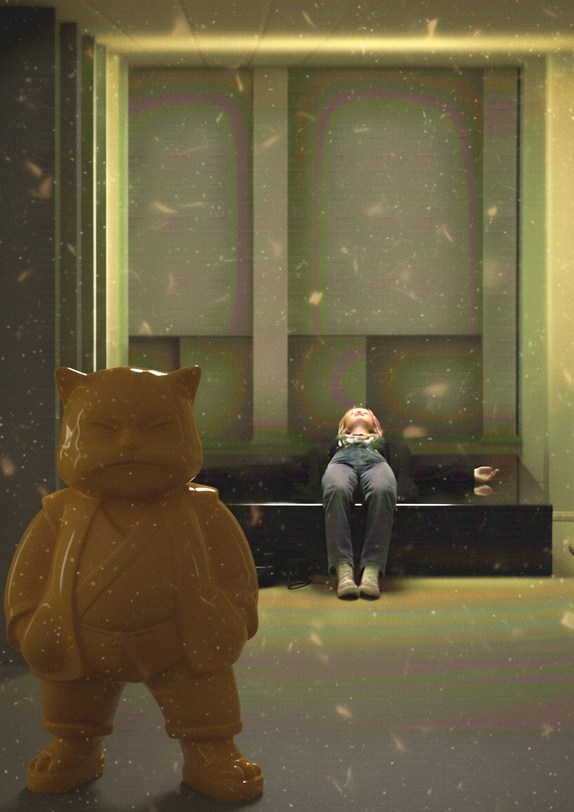 Urbancat Elegance: Yellow Metropolis Muse