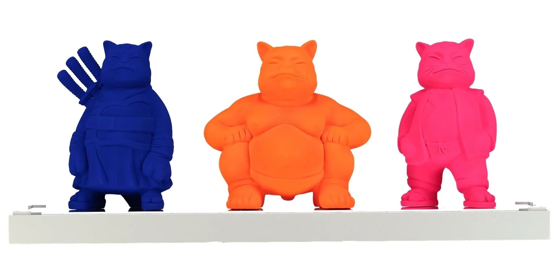 Trilogy Samuraicat Blu, Sumocat Orange, Urbancat Pink: Feline Odyssey