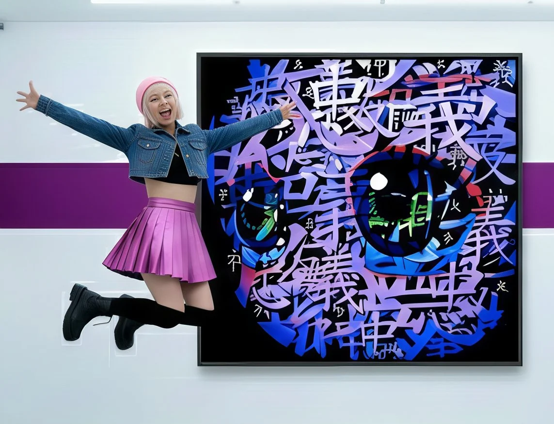 Kawaii Kanji Whispers Purple