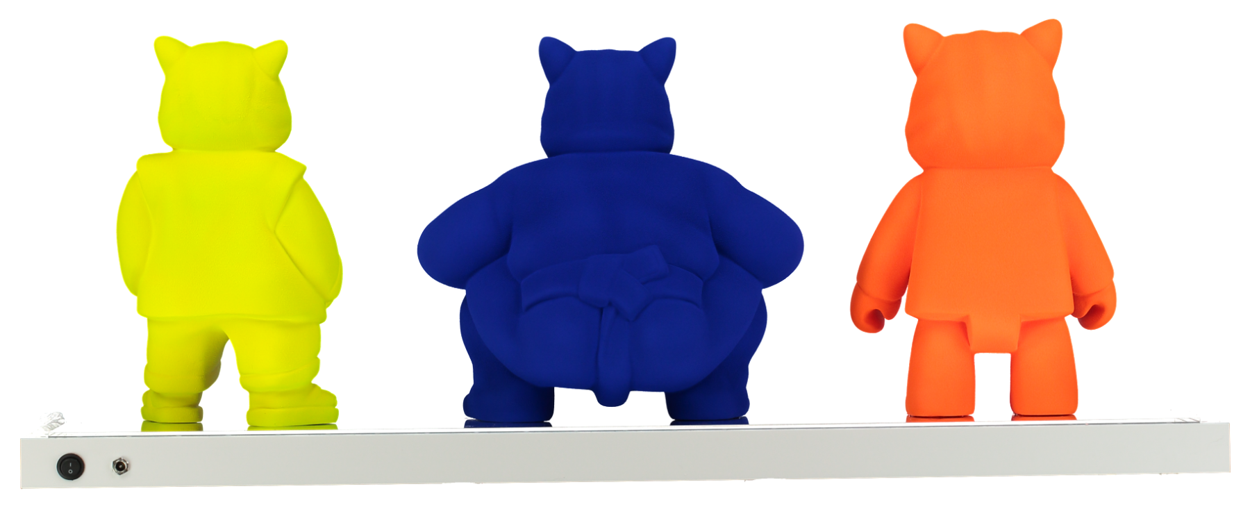 Trilogy Robotcat Orange, Sumocat Blue, Urbancat Yellow: Feline Metropolis