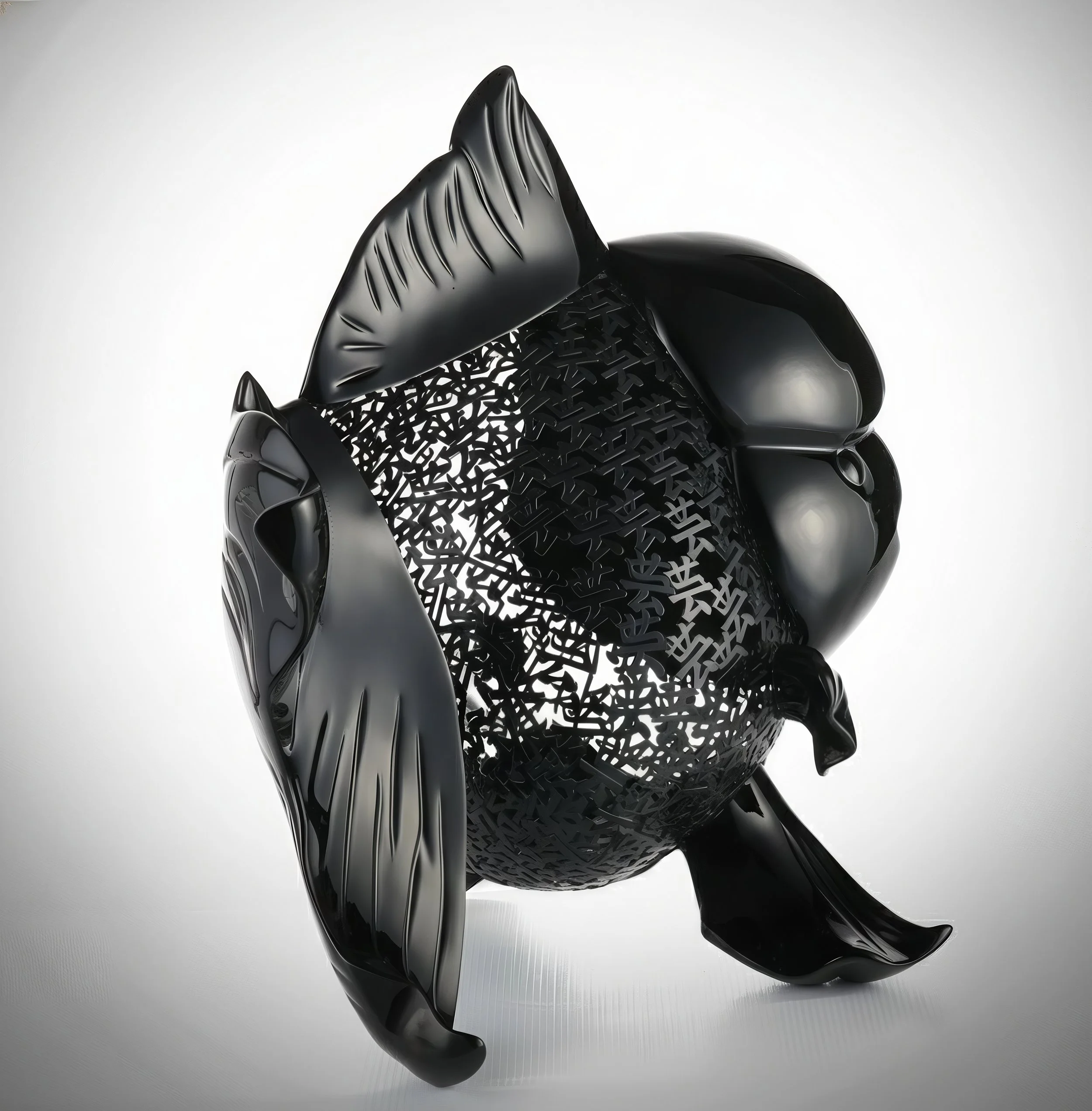 Petite Nishikigoi Elegance in Metal Black: Mizu no Kasai Whispers 