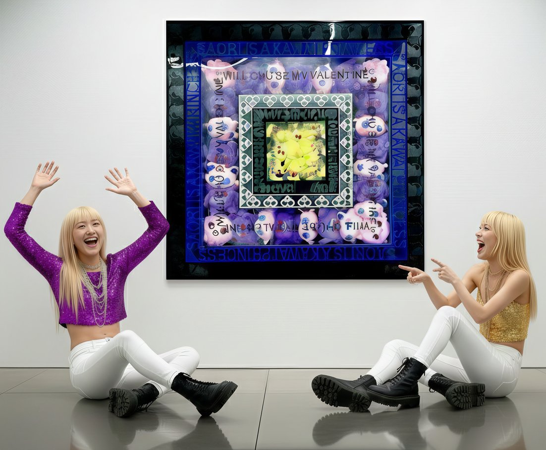 Mystic Purple, Soft Pink, Electric Yellow : Whimsical Palette in Plexi-Square