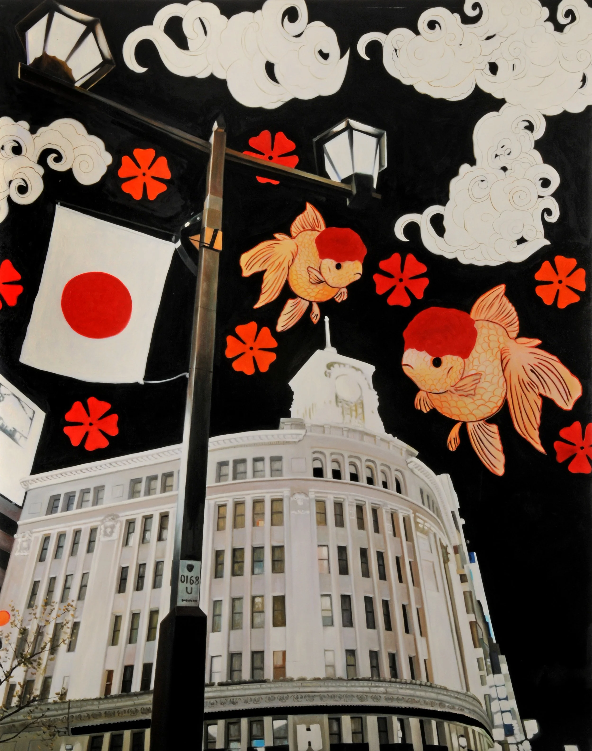 Alabaster Elegance and Crimson Echo: Kohaku's Dance in Tokyo's Night