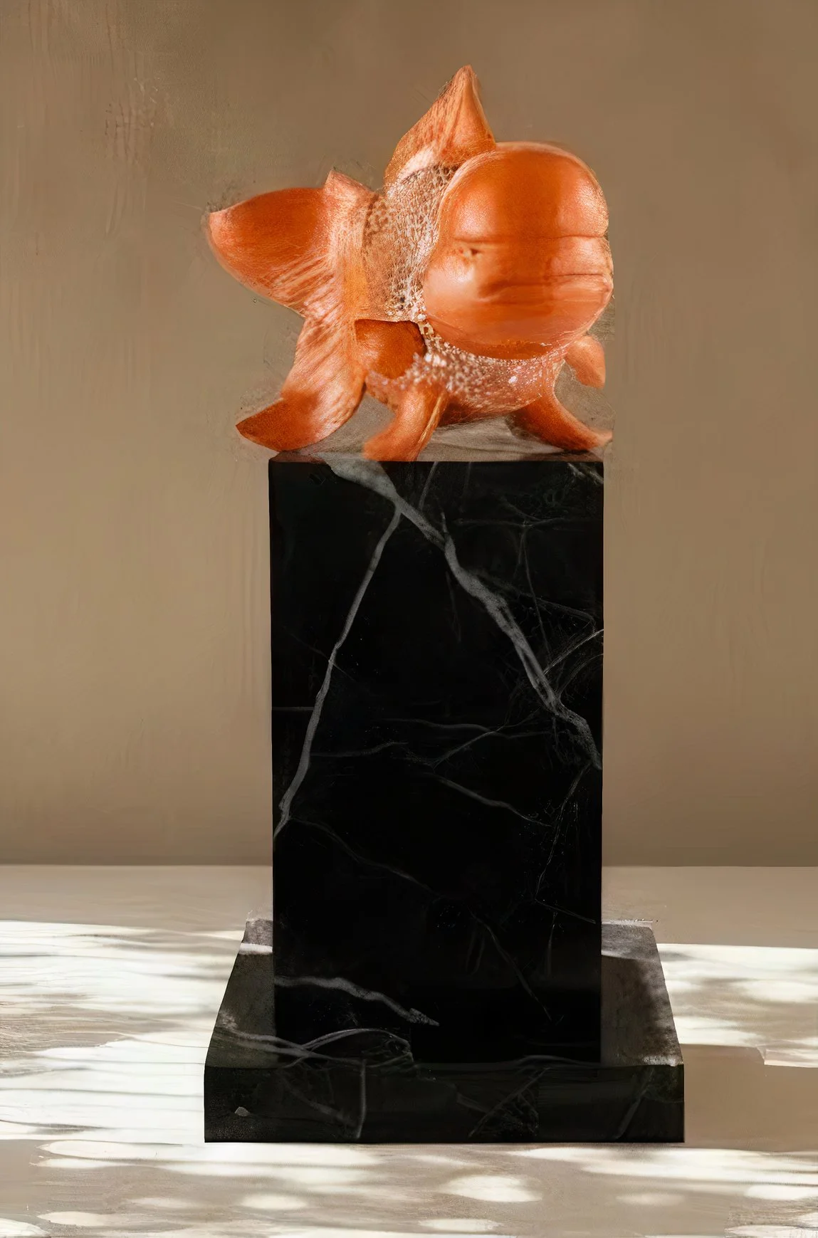 Petite Nishikigoi Elegance in Metal Orange: Mizu no Kasai Whispers 