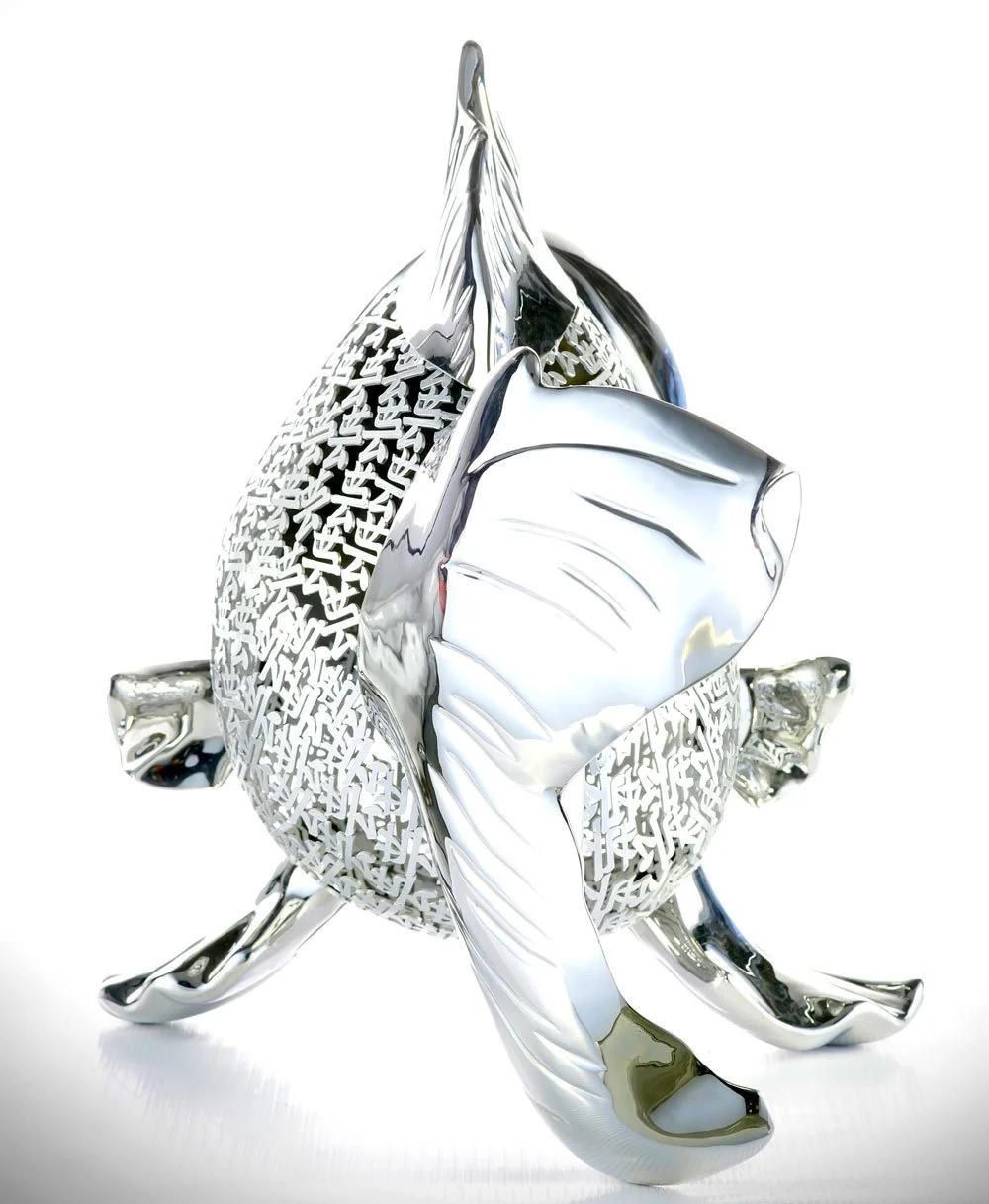 Petite Nishikigoi Elegance in Metal Silver: Mizu no Kasai Whispers