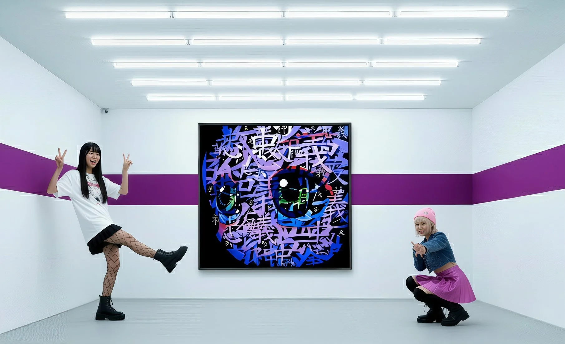 Kawaii Kanji Whispers Purple