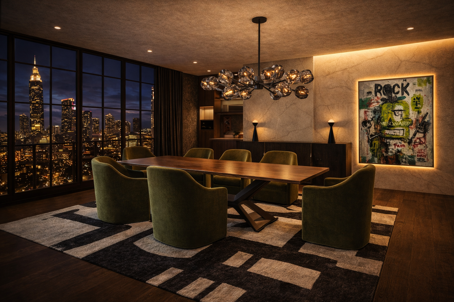 Goodness Studios Interiors_Penthouse Dining Room_Midtown Atlanta, Ga_Concept Rendering
