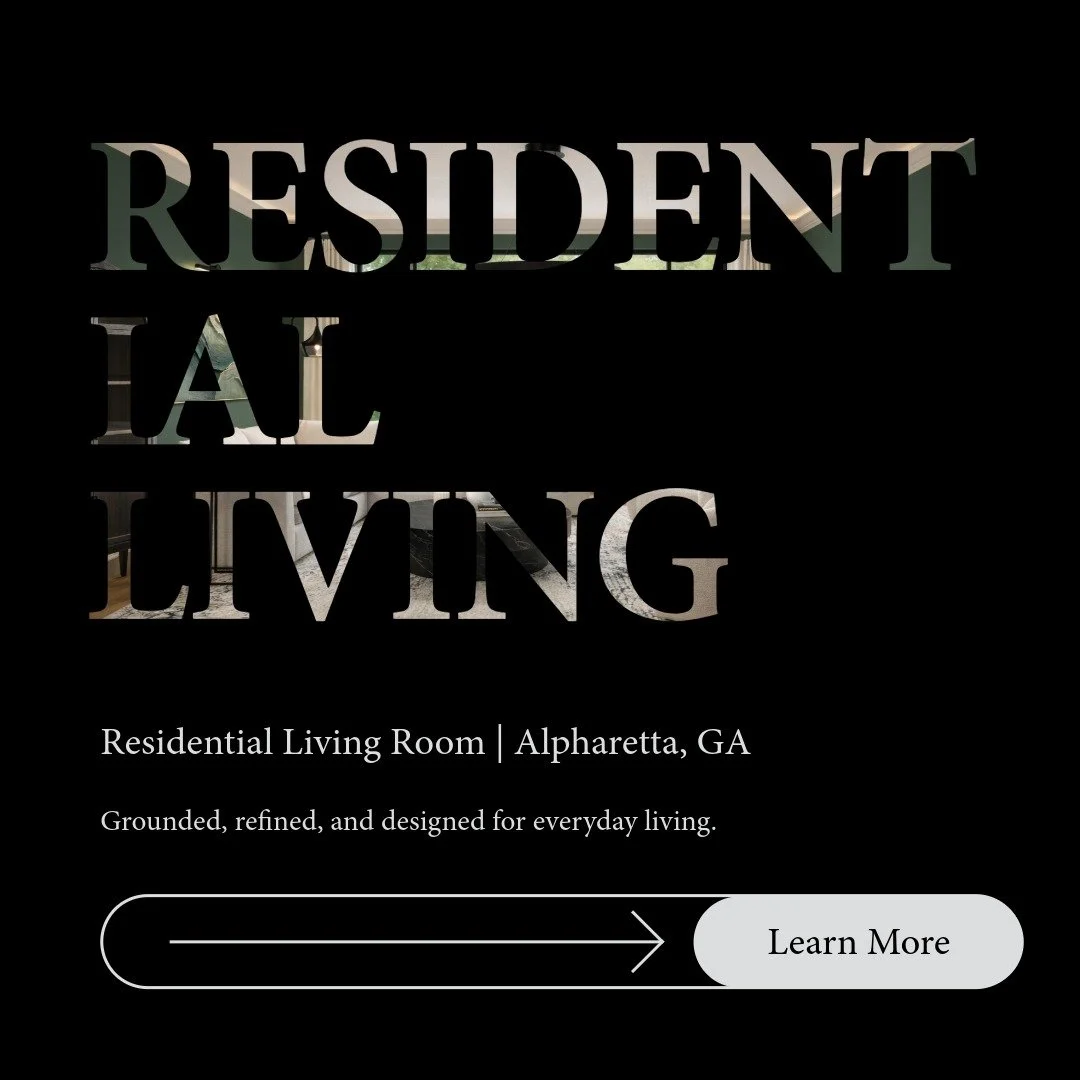 Residential Living Room | Alpharetta, GA 

Grounded, refined, and designed for everyday living. 

This space reimagines a light-filled architectural shell into a cohesive retreat&mdash;balancing rich, moody tones with soft, textural elements to creat