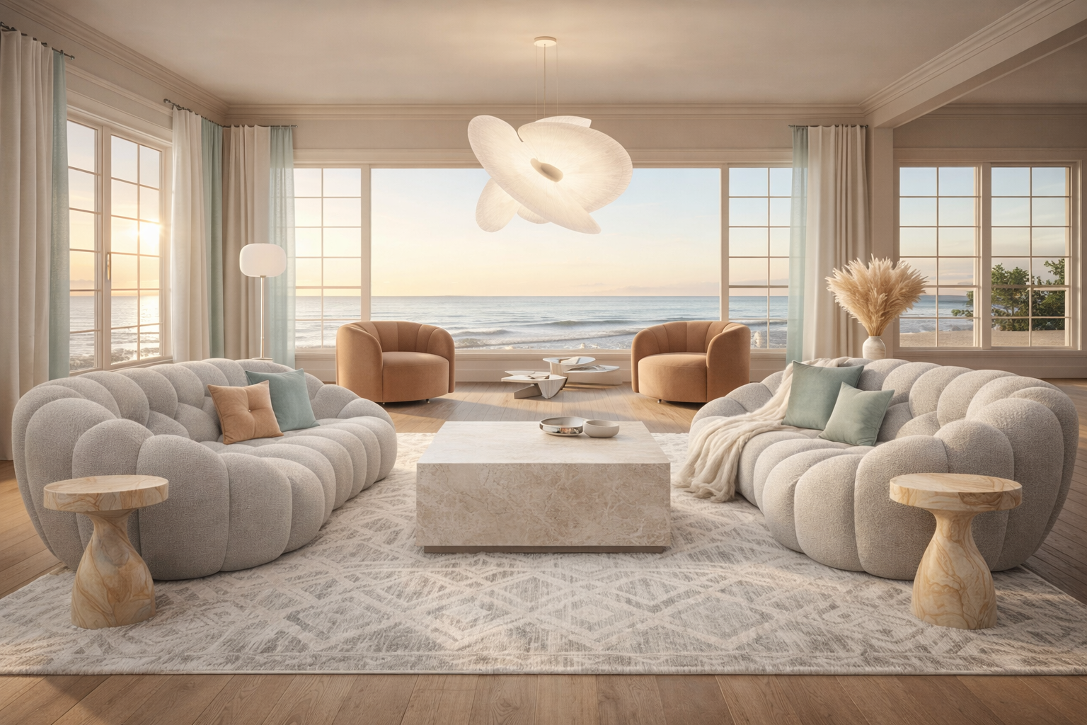 Goodness Studios Interiors_Beachside Living Room, Fisher Island, Florida