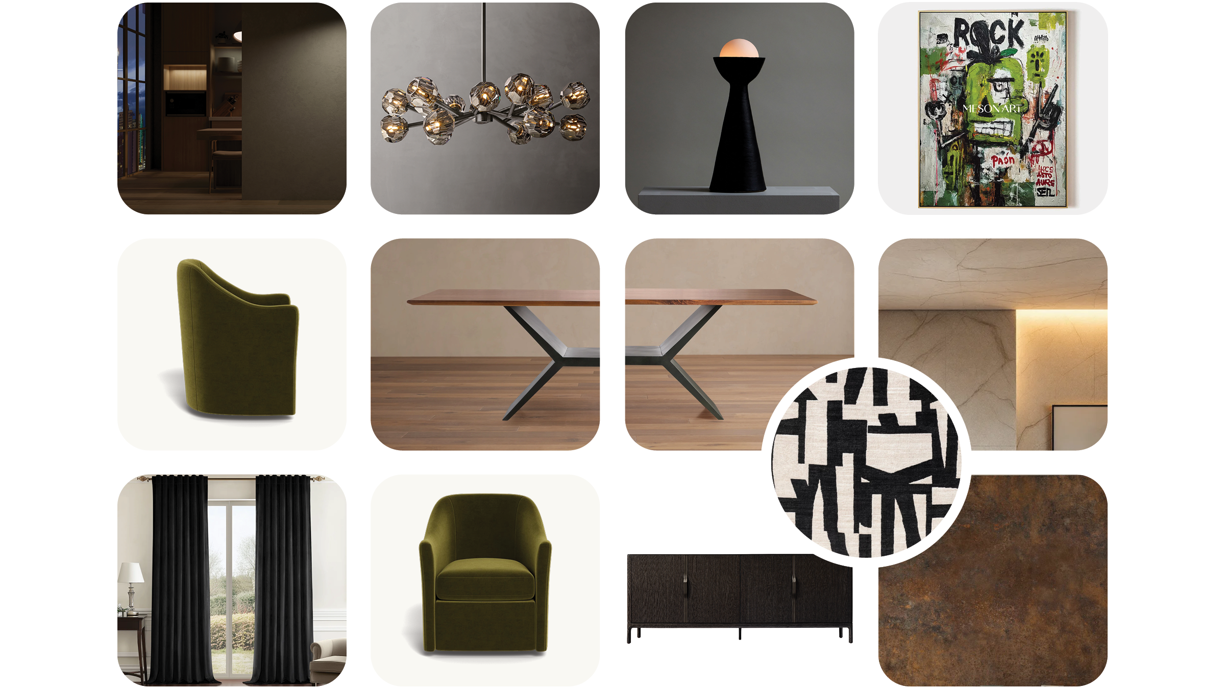 Goodness Studios Interiors_Penthouse Dining Room_FFE Board