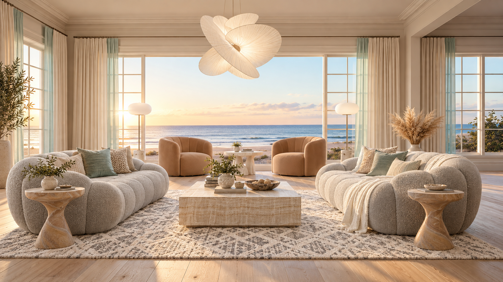 Goodness Studios Interiors_Beachside Living Room, Fisher Island, Florida