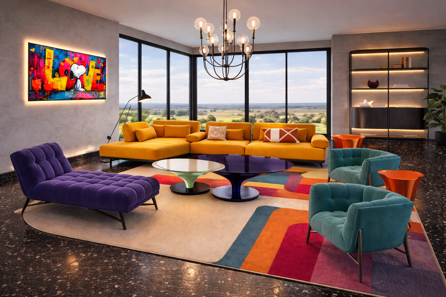 Goodness Studios Interiors_Retro Living Room_Interior Design Concept_Milton, Ga