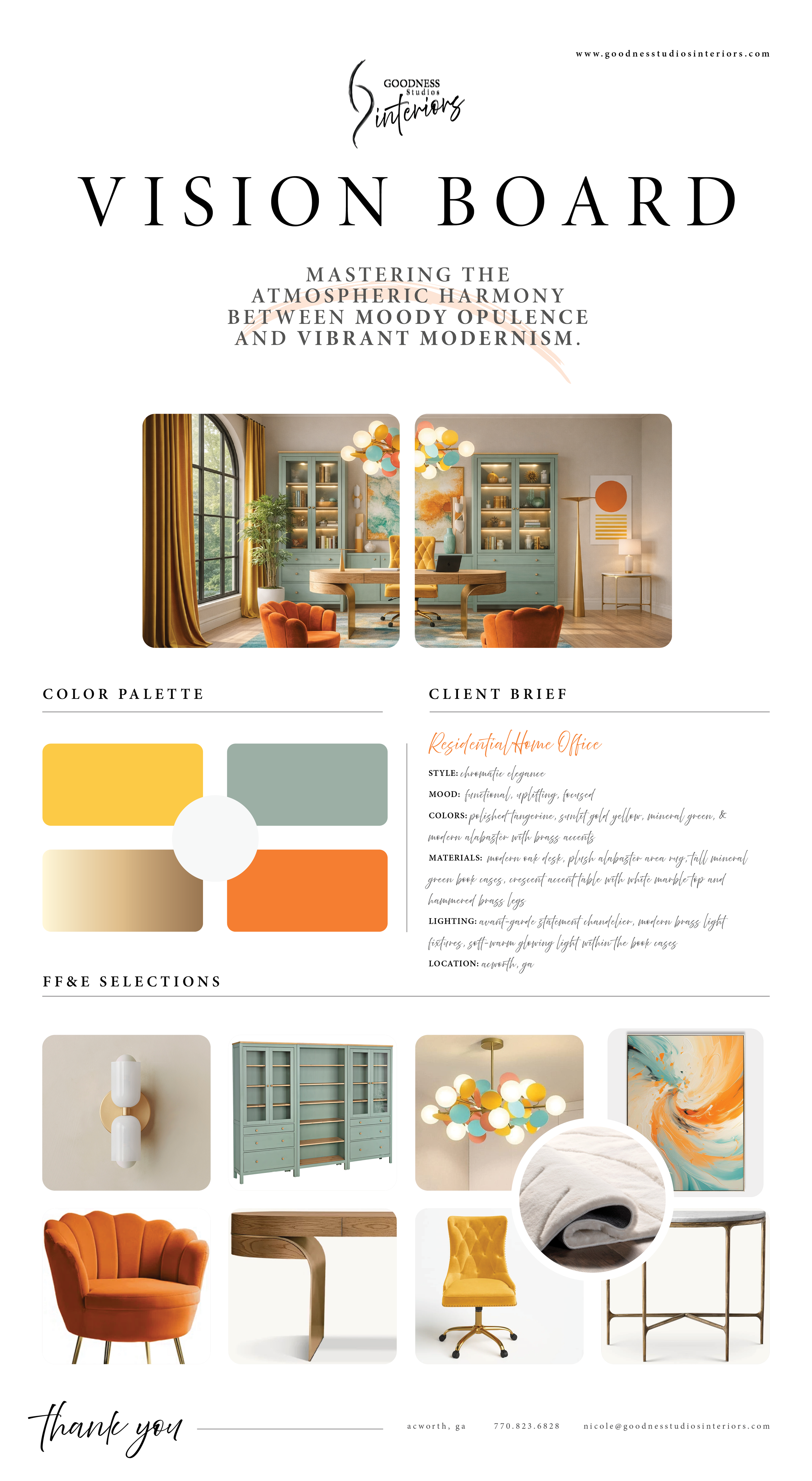 Goodness Studios Interiors_Residential Home Office_Vision Board_Acworth, Ga