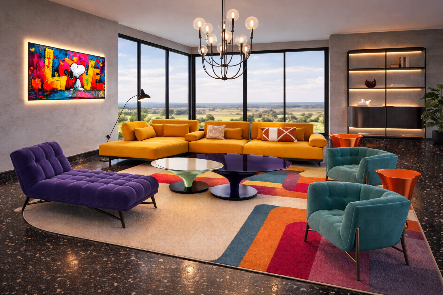 Goodness Studios Interiors_Retro Living Room_Concept Rendering