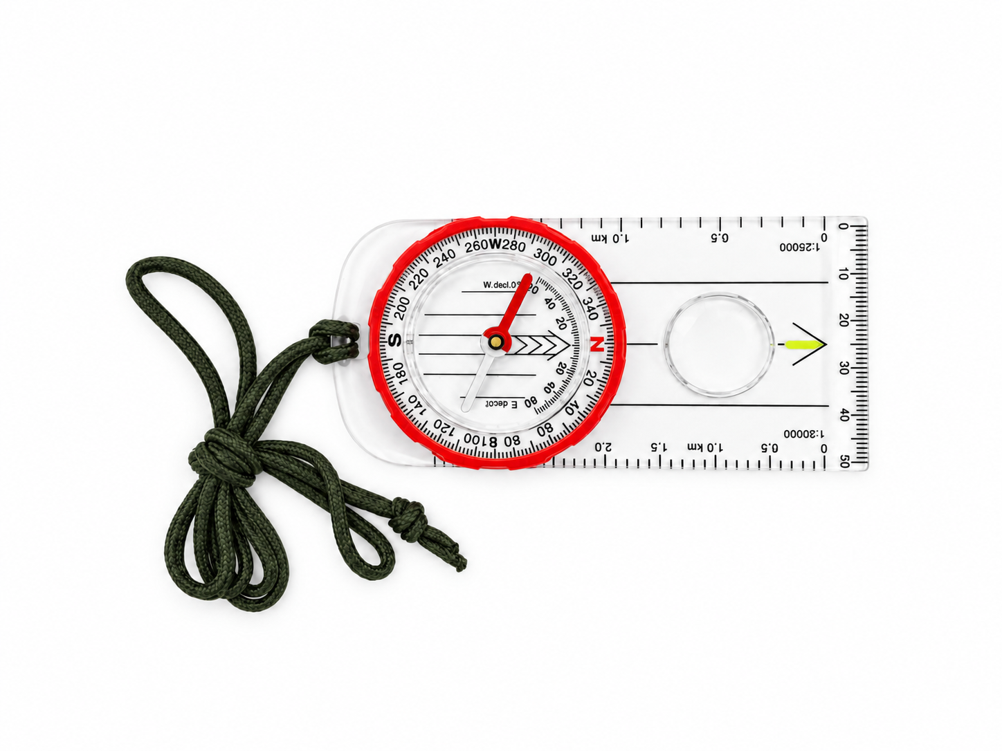 Baseplate Navigation Compass with Magnifier