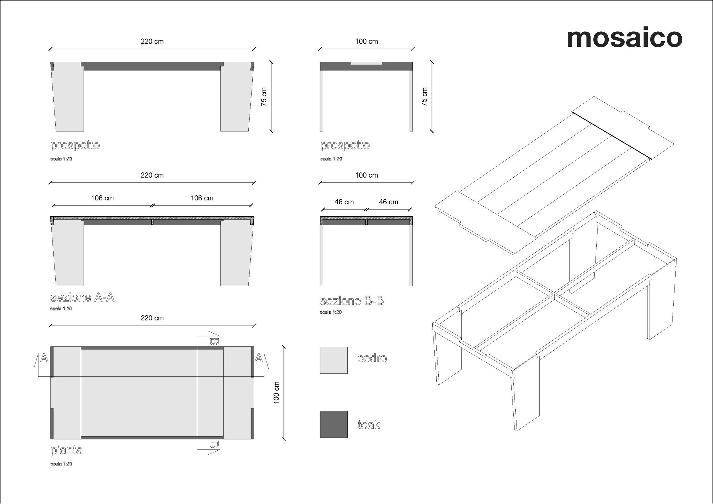 progetto di un tavolo