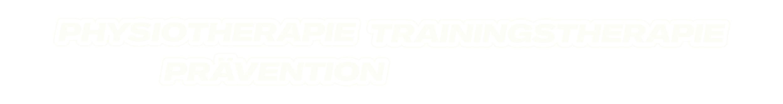 Der Text auf dem Bild lautet: "Physiotherapie, Trainingstherapie, Prävention" in weiß, fetter Schrift mit schwarzem Kontur, auf schwarzem Hintergrund.