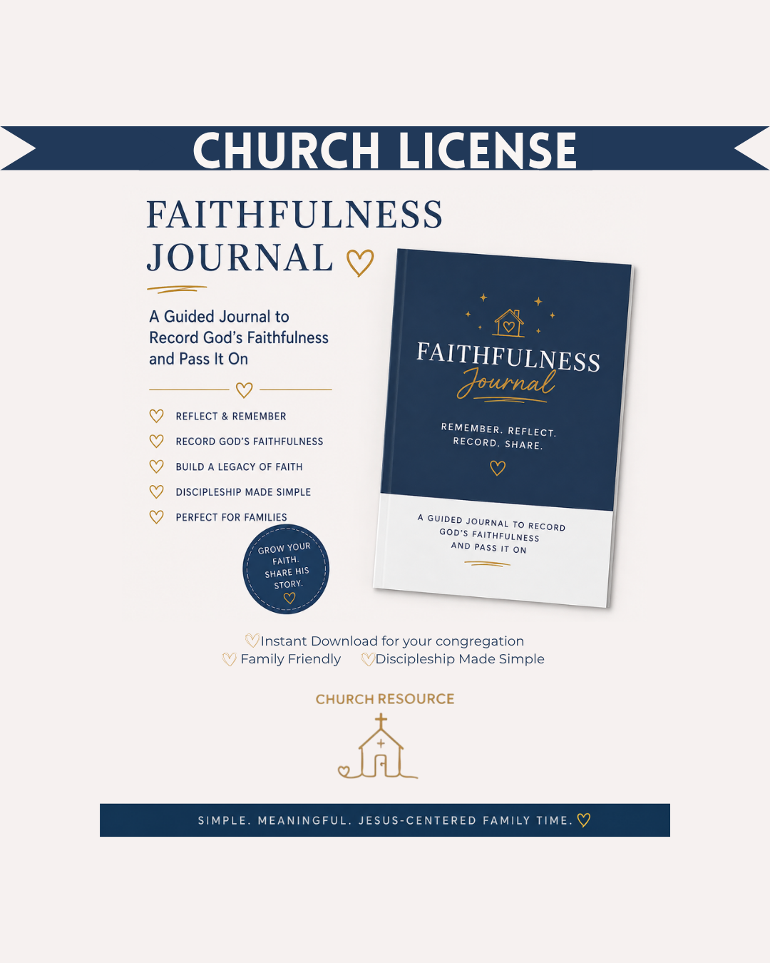 Faithfulness Journal | Church License | Christian Family Discipleship Resource (PDF Download)